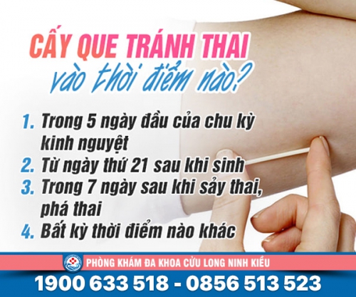 Cấy que tránh thai vào thời điểm nào?