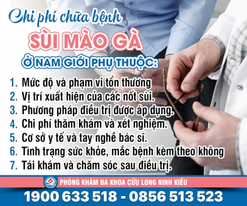 Chi phí chữa bệnh sùi mào gà ở nam giới bao nhiêu