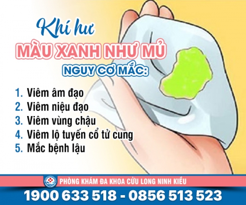 Khí hư màu xanh như mủ nguy cơ mắc bệnh nguy hiểm