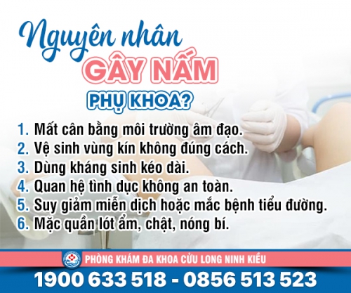 Nguyên nhân gây nấm phụ khoa thường gặp