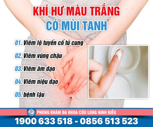 Khí hư màu trắng có mùi tanhnguyên nhân do đâu